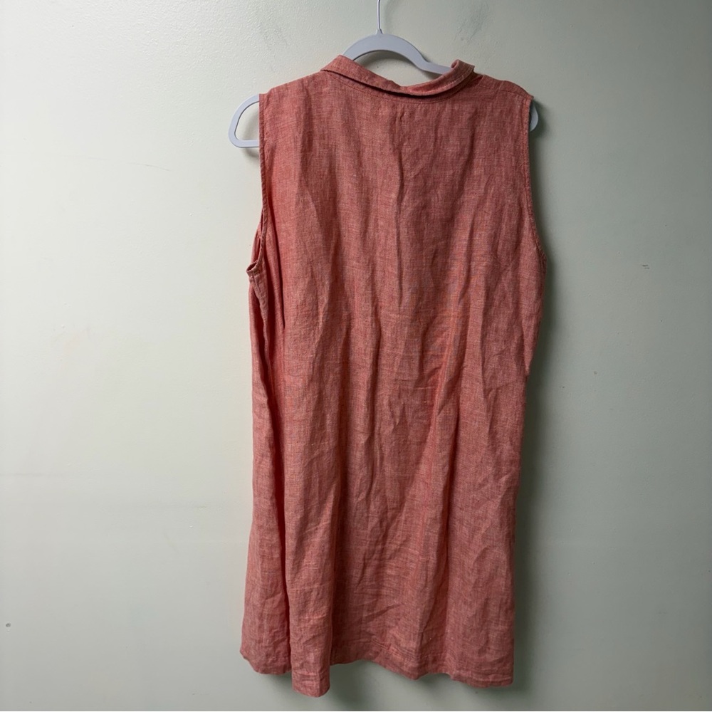 Garnet Hill EUC Classic Linen Shirt Dress Sleeveless Size 18 - Picture 3 of 4